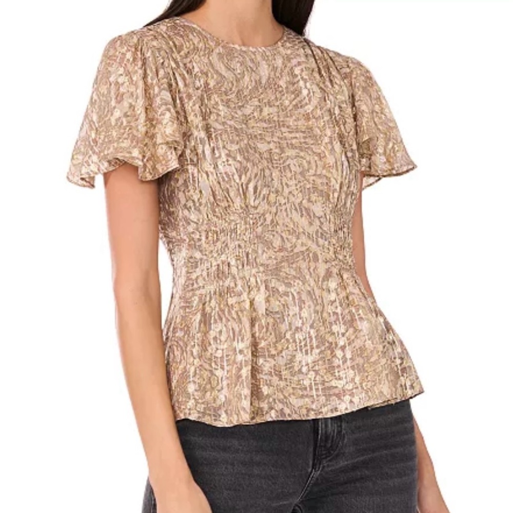 Parker Metallic Gold Top, M